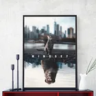 HD Печать текста животные холст живопись Mindset Is All мотивационный Кот Лев холст искусство для гостиной домашний декор