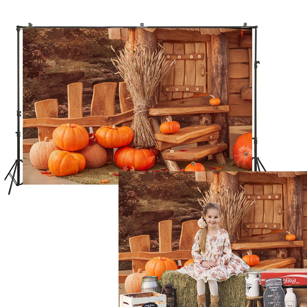 

Осенний фон деревянный интерьер фотография баннер Сельский сарай хайрик Тыква декорации портретная фотостудия фоновый реквизит