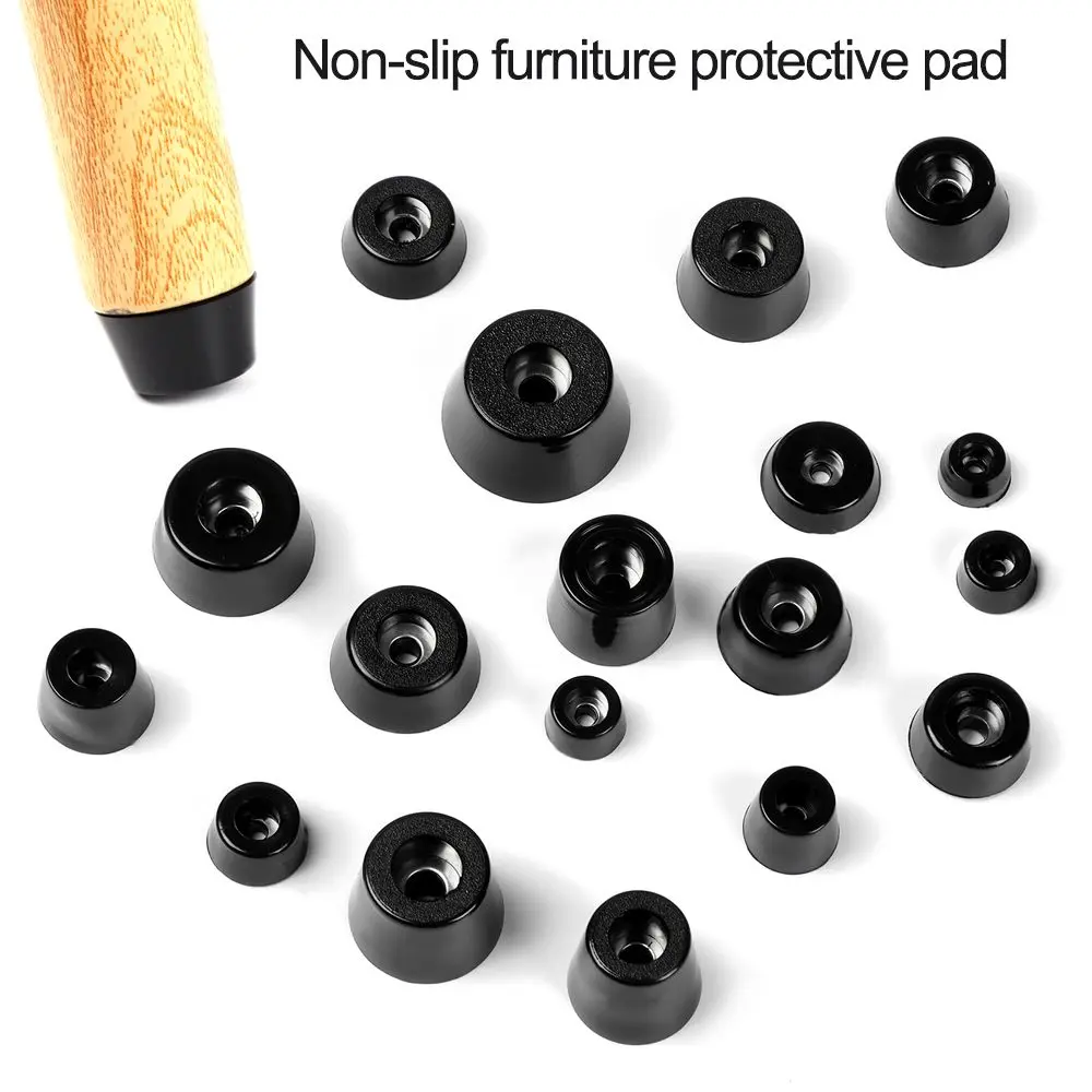 

10 pcs Safe Black Cabinet Speaker Furniture Parts Rubber Foot Mat Tapered Furniture Slip Feet Protective Pad
