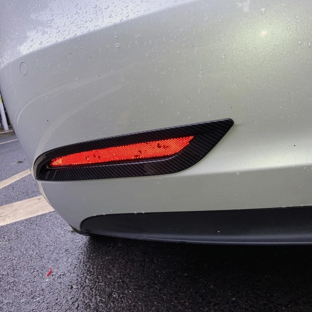 Matte Carbon fiber For Tesla Model 3 Rear fog lamp decorative frame Taillight protective cover Modified accessories decoration | Автомобили