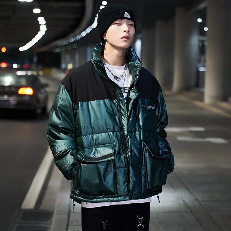 Мужской пуховик тренд красивый новый толстый Воротник Зимнее пальто Мужская