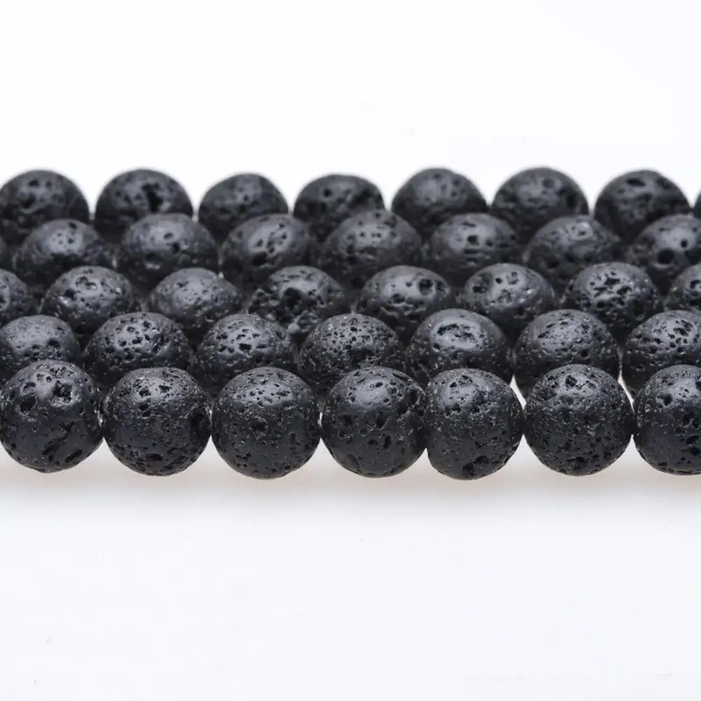 

4 6 8 10 12mm Natural Volcanic Stone Space Loose Beads For Bracelet Necklace Jewelry Making DIY Wholesale New