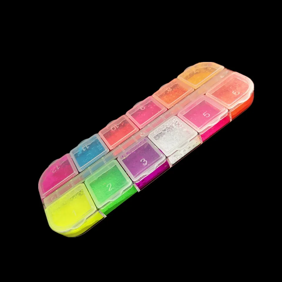 Палетка флуоресцентных теней для макияжа 1 шт. желтые красные неоновые тени век