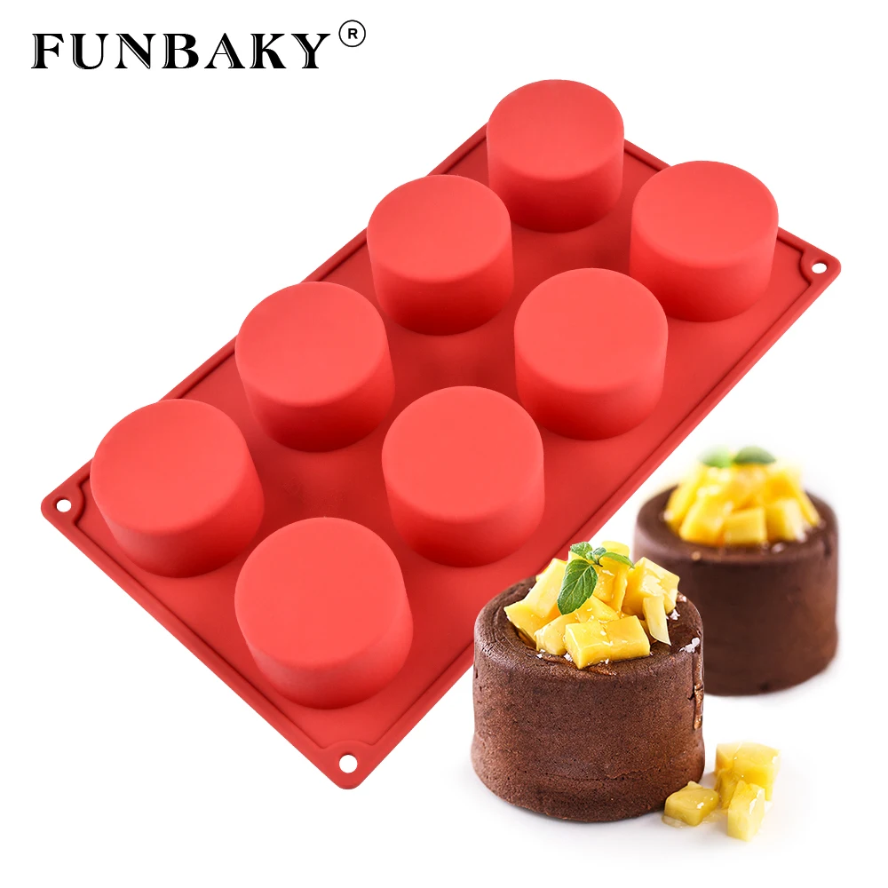 FUNBAKY 8 силиконовые полости форма для выпечки торта инструменты украшения мусс