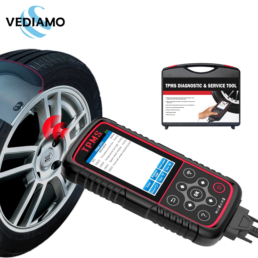 

T2 OBD2 TPMS Programming Diagnostic Tool Activate 20 Sensor IDs Check Key FOB Read Car Tire Pressure Monitoring System Codes