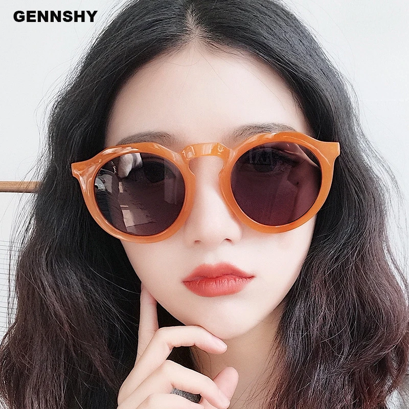 Новые модные пластиковые солнцезащитные очки карамельных цветов женские