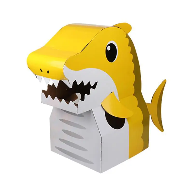 

Children's dinosaur carton toys can wear paper shells to assemble DIY kindergarten baby performance costume shark giraffe