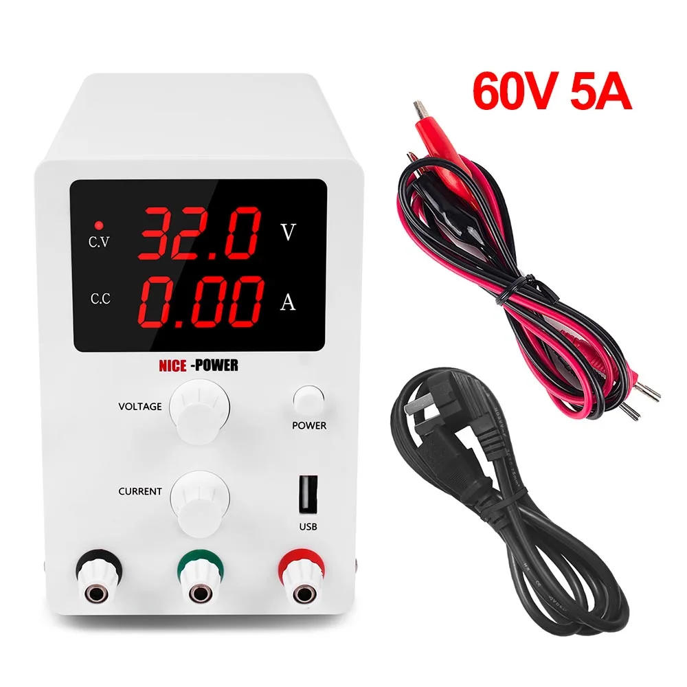 New 60V 5A Wanptek DC Регулируемый источник питания лабораторный регулятор напряжения настольный источник цифровой мощности 30 в 60 в 5A 10A выход Прямая - Цвет: New 60V 5A