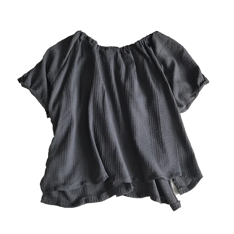 

Hong Kong Style Solid Color round Neck Short Sleeves T-shirt Slimming All-Matching Graceful Bottoming Shirt Fashion New Casual W