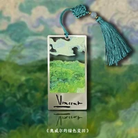 van gogh orwells green wheat field colored metal bookmarks museum art series souvenirs decorative pendants student stationery