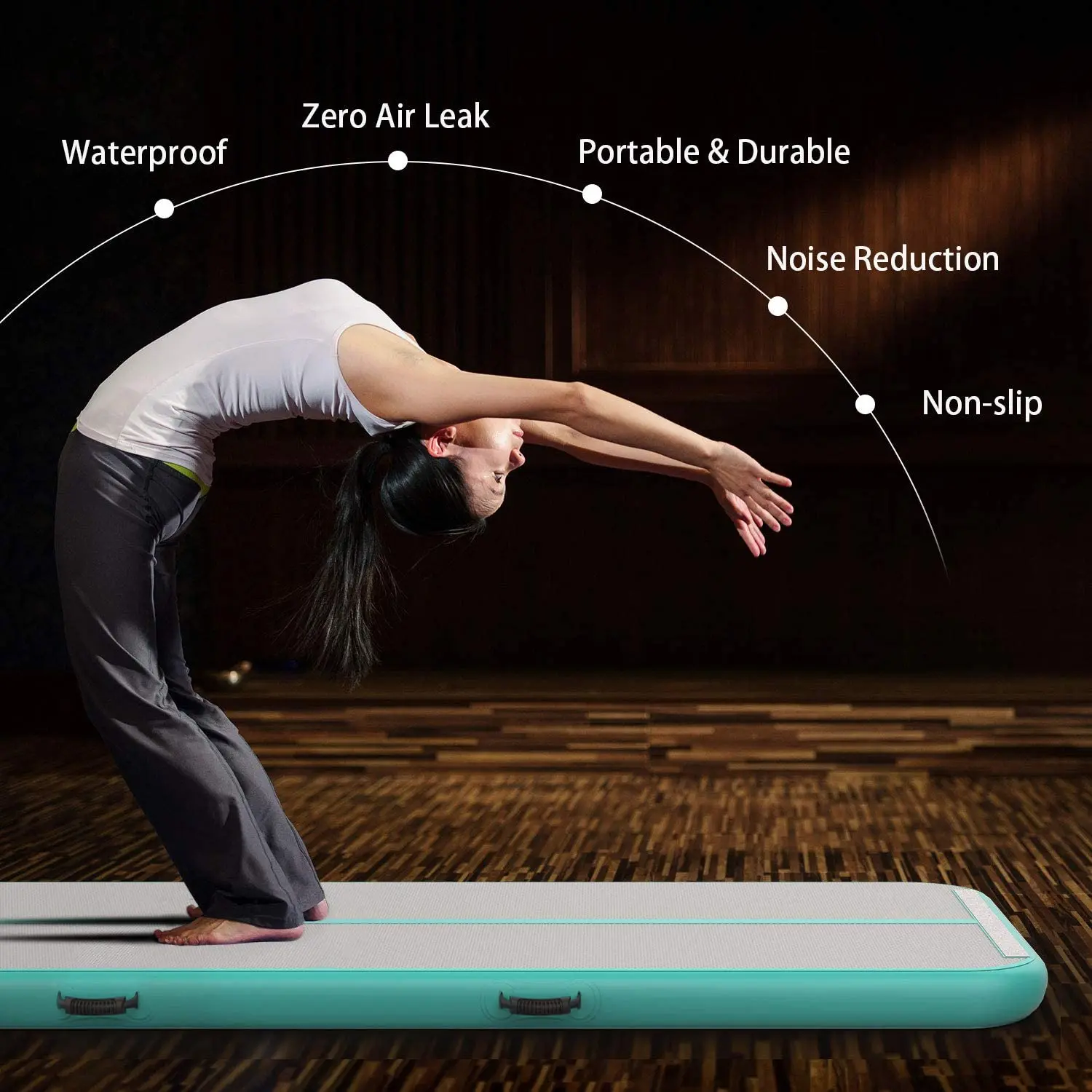 Купить Надувной коврик для гимнастики, толщина 6 м/10/20 см, Воздушная дорожка с воздушным насосом для тренировок/гимнастики/пляжа/парка/домашнего ис...