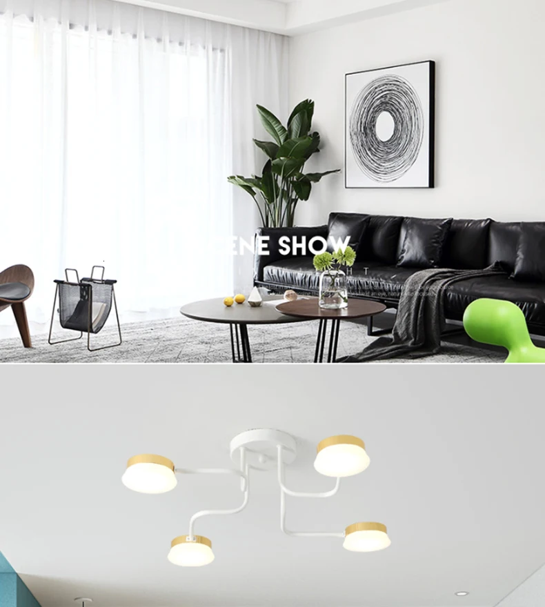 Chandelierrec чердак люстры черный/белый Железный корпус бар гостиная низкие потолки СВЕТОДИОДНЫЙ Потолок люстры светильники