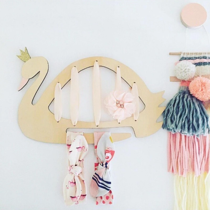 Стеллаж для хранения деревянная вешалка волос Корона Лебедь ювелирные изделия