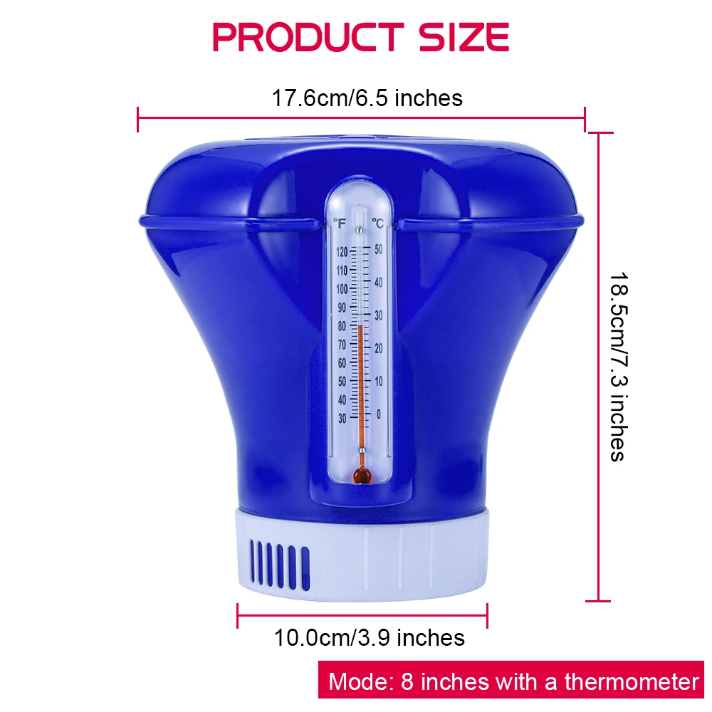 

5/8" Floating Chemical Chlorine Dispenser Thermometer Pump New Swimming Pool Accessories Disinfection Automatic Application Pump