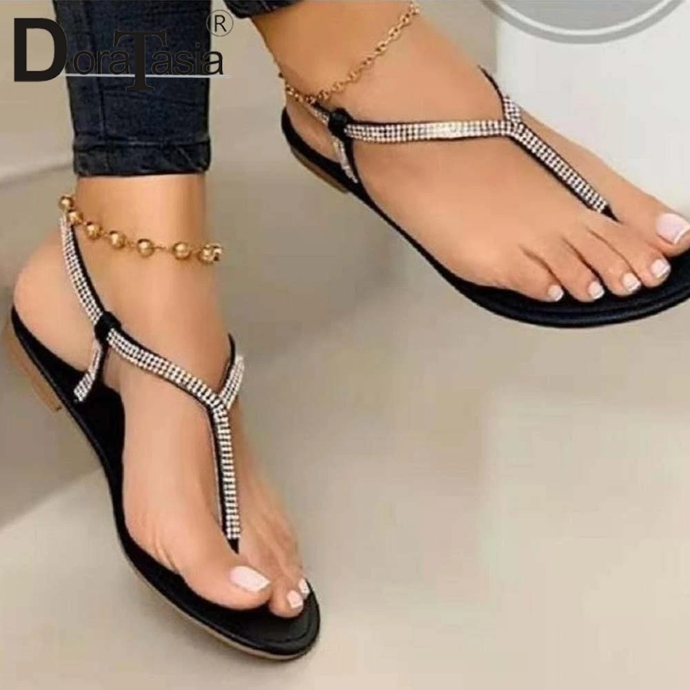 

DORATASIA/модные женские ботильоны, новые модные женские летние сандалии для отпуска с плоской подошвой, повседневная обувь, женские сандалии д...