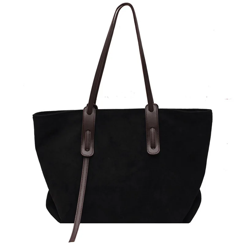 

Casual Solid Color Shopping Bag Scrub Leather Tote Bags For Women Fashion Shoulder Handbags Trend Ladies Travel Shoulder Bag