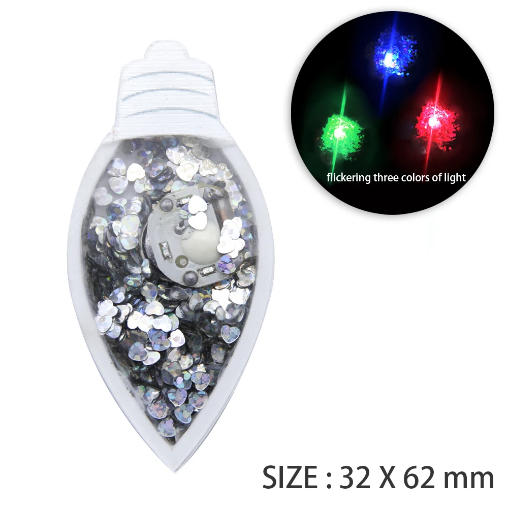 32x62mm Рождественский светящийся зыбучий песочный светильник Bling Shaker Sequins акриловое плоское украшение из смолы с струящимися блестками для самодельных бантов для волос, 1Yc7509 - Цвет: 32x62mm