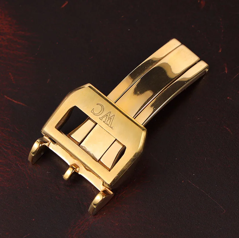 

Высококачественный серебристый, золотой, розово-золотой, черный, clasp18 мм, нержавеющая сталь для IWC IW323101, большой ремешок для наручных часов ...