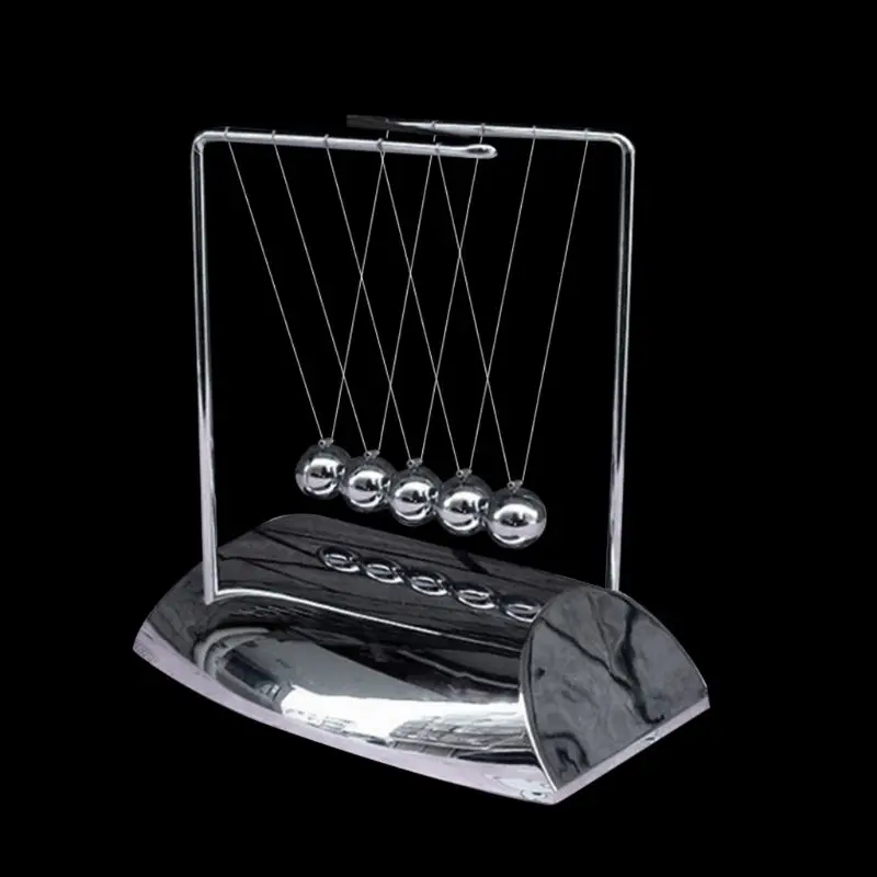 

New Z-shaped Electroplating Base Solid Steel Balls Billiards Desk toys Decoration Newton Pendulum 746D
