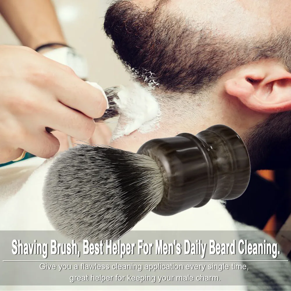 

Barber Salon Shaving Brush Nylon Hair Beard Shaving Brush Men Razor Cleaning Tool Face Mustache Cleaning Appliance Resin Handle