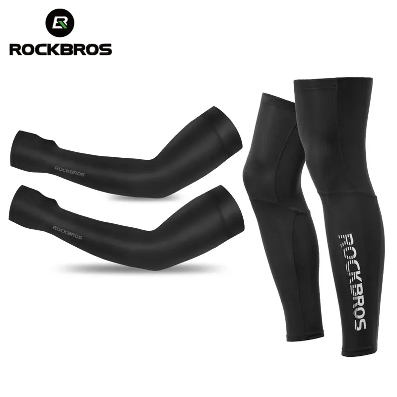 

ROCKBROS Suncreen Arm Sleeve Cycling Arm Camping Basketball Warmer Sleeves UV Protect Men Sports Safety Gear Leg Warmers Cover
