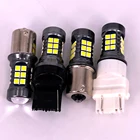 50 шт., суперъяркие светодиодные стоп-светильник лы T15 W16W LED 1156 1157 7440 7443 BA15S 27 SMD 3157