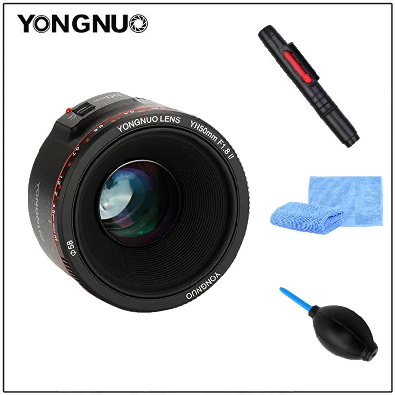 Объектив YONGNUO YN50mm F1.8 II с автофокусом объектив 50 мм большой апертурой для Canon 100d 650d