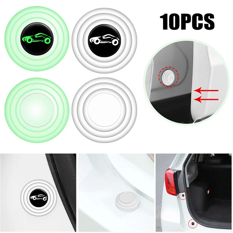 

Car Door Shock Stickers Glow Silicone Pad Anti-collision Closing Door Luminous Decals Soundproof Buffer Gasket Auto Accessories
