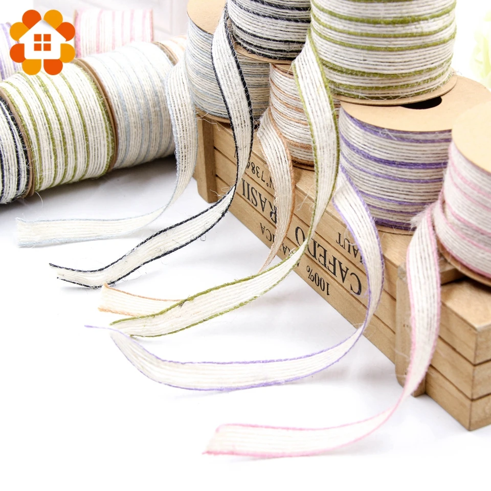 Рулон джутовой ленты с золотым краем для свадебной вечеринки лента из мешковины