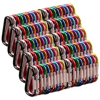 100pcs colorful aluminium alloy climbing buckle keychain carabiner safety buckle hook outdoor camping hiking tools random color