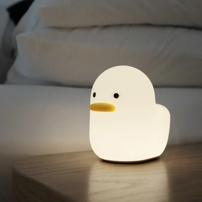 Night Table Lamp Silicone Soft Touch Cute Small Duck Sensor Charging Led Light For Baby Kid Children Bedroom Decor Lighting Gift | Освещение