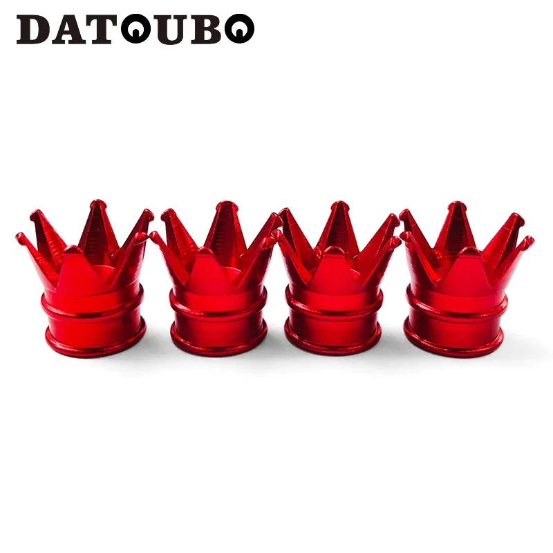 4 pcs of red DATOUBO, 4 шт., Новое поступление, цветная алюминиевая коронка, автомобильная велосипедная шина, крышка клапана s, воздушный клапан, пылезащитная крышка s, грузовик, велосипедное колесо, крышка Trye - Цвет: 4 pcs of red