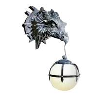 led dinosaur hanging lamp lantern industrial style resin dragon head crafts dragon pendent lamp halloween decoration