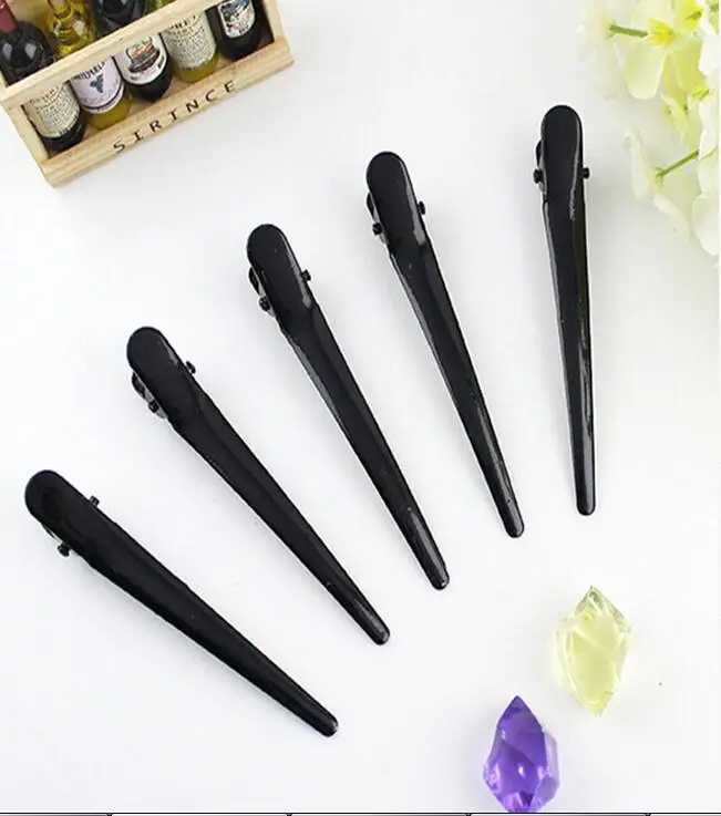 

Hot 10 Pcs/lot DIY Black Metal Single Prong Hairstyle Alligator Hair Clips Large Barrettes Headwear Styling Tools For Women
