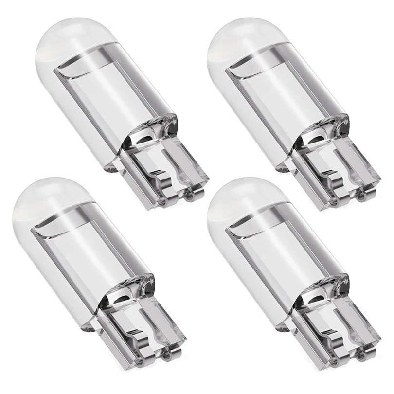 

4 шт. W5W 194 T10 стеклянный корпус Cob светодиодсветодиодный автомобильная лампа желтого цвета 6000K белый зеленый синий красный Клин купольсветильник лампа для номерного знака