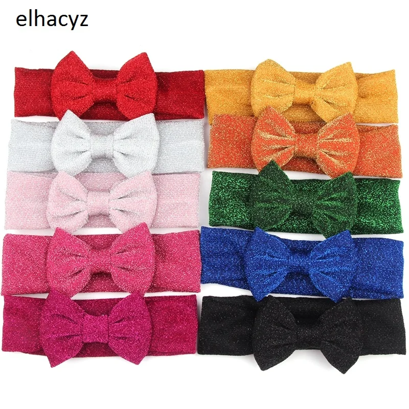 1PC NEW Girls Solid Elastic Headband For Children Glitter 4'ɻow Turban Hairband Hair Accessory Kids Bands Headwear |