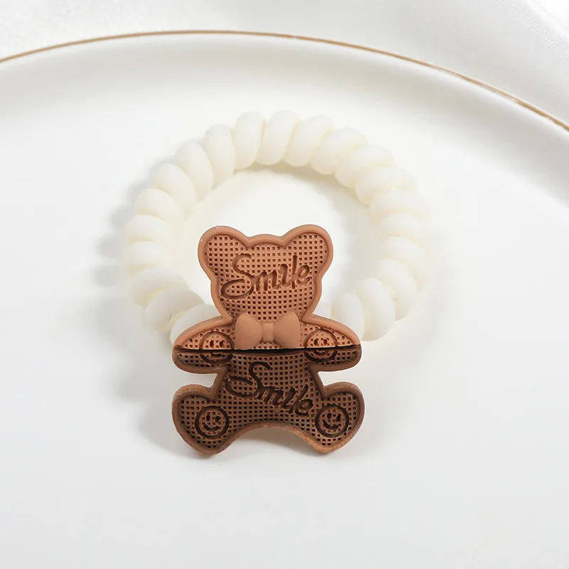 

2021 Korean Trend Popular Bear Hair Rope Women Girls Elastic Rubber Hair Band Accessories Women Head Rope Wholesale