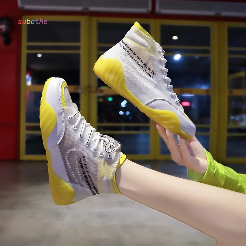 Женские кроссовки с высокой талией классная обувь для скейтборда сетчатая