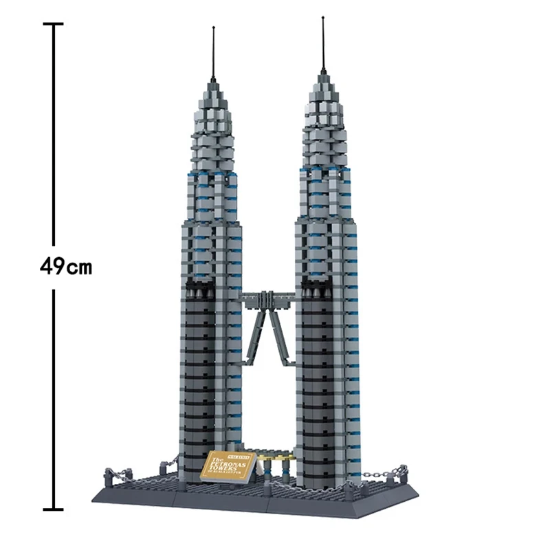 

New Famous Architecture series The Kuala Lampur Petronas Tower 3D Model Building Blocks Classic Toys for children