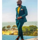 Модные мужские костюмы, Африканский Свадебный костюм для жениха из 2 предметов, классический деловой приталенный Блейзер, Мужские костюмы (пиджак + брюки)