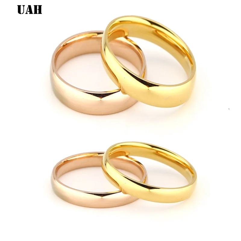 Кольца из нержавеющей стали грн гладкие Простые Персонализированные
