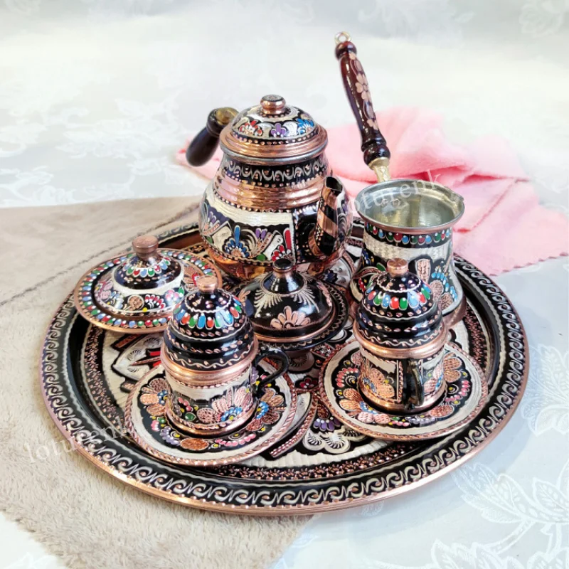 

Reusable Coffee Cup and Saucer Set Metal 50ml Turkey Charm Coffee Cup Luxury Fashion Mugs Coffee Cups Home Drinkware OF50BD