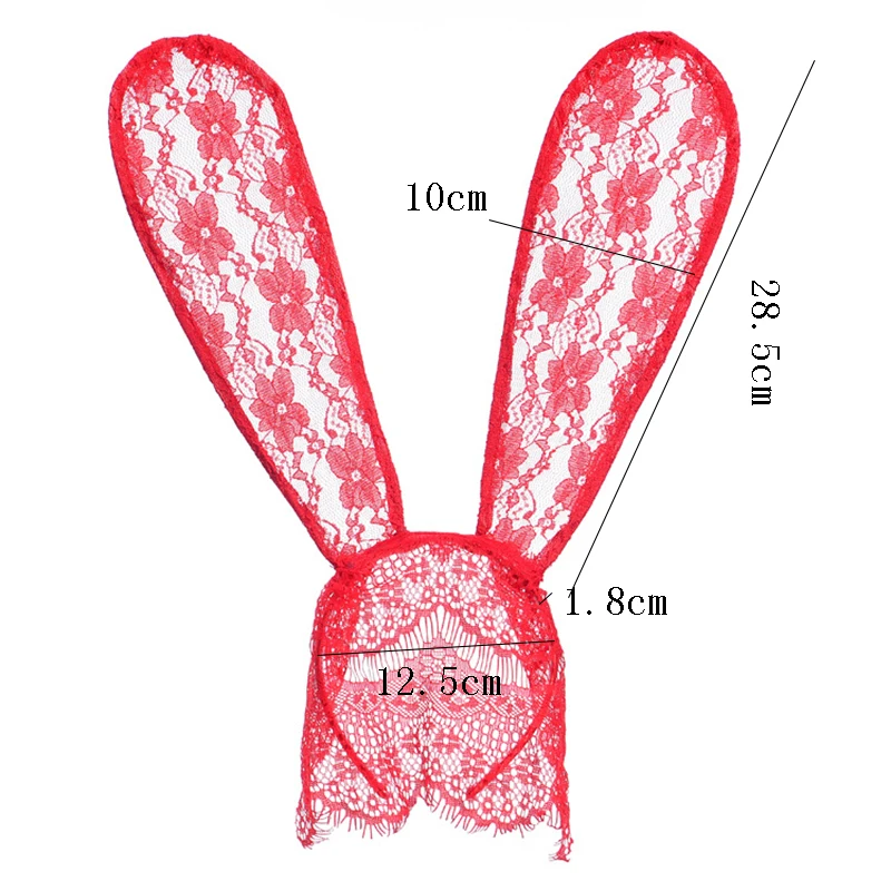 

Fashion Women Girl Hairbands Lace Rabbit Bunny Ears Veil Black Eye Mask Halloween Party Headwear Hair Accessories