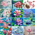 Набор для алмазной вышивки Лотос, квадратные круглые стразы