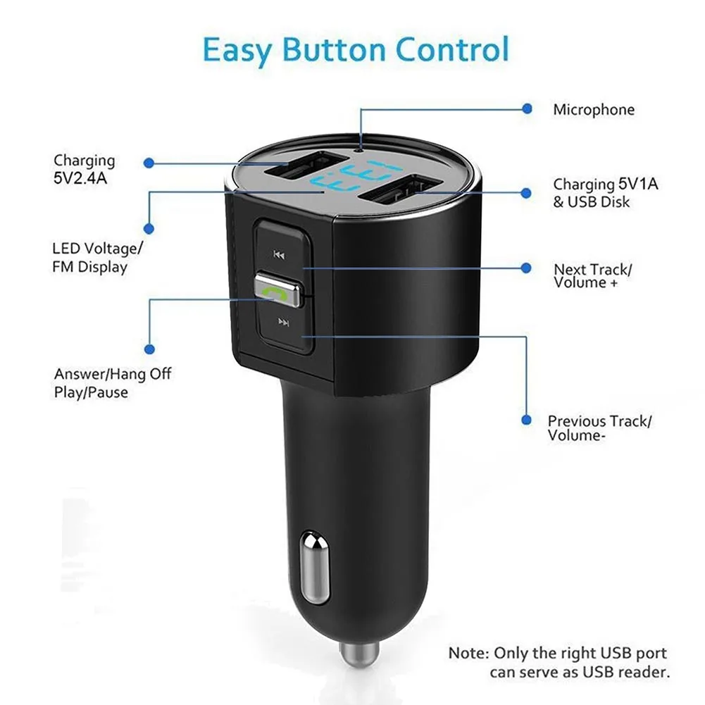 Mp3 плеер автомобильный FM передатчик зарядное устройство с двумя USB Bluetooth комплект