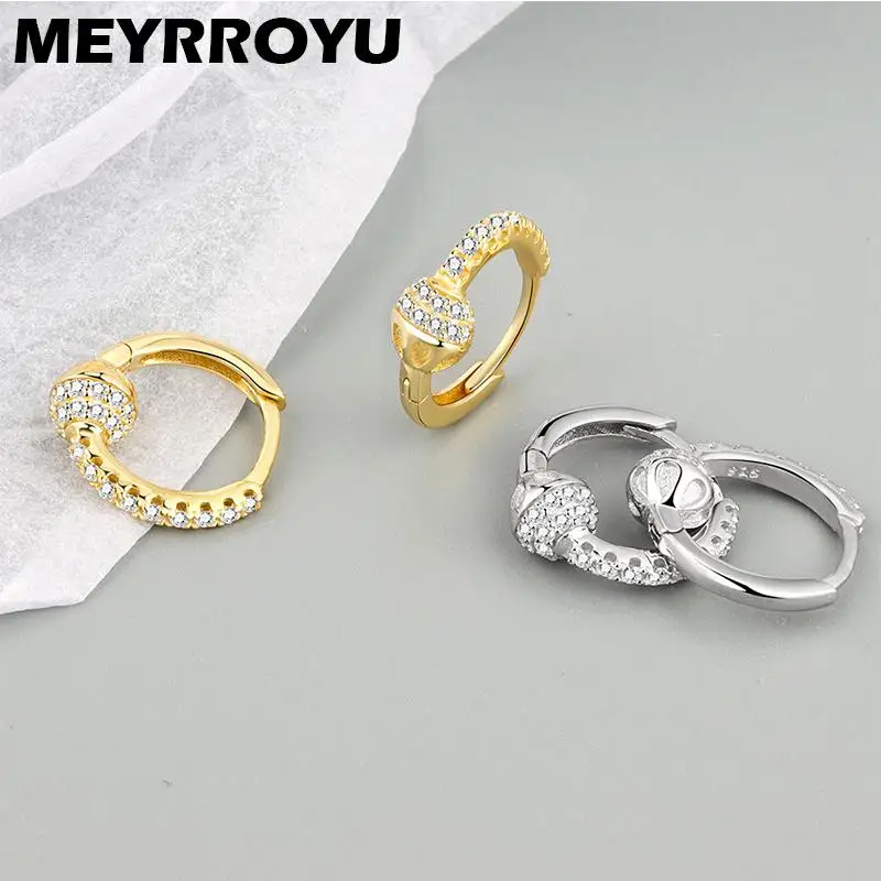 

Женские серьги Стразы MEYRROYU, простые модные серьги из стерлингового серебра 925 пробы с цирконом, милые темпераментные аксессуары, ювелирные ...