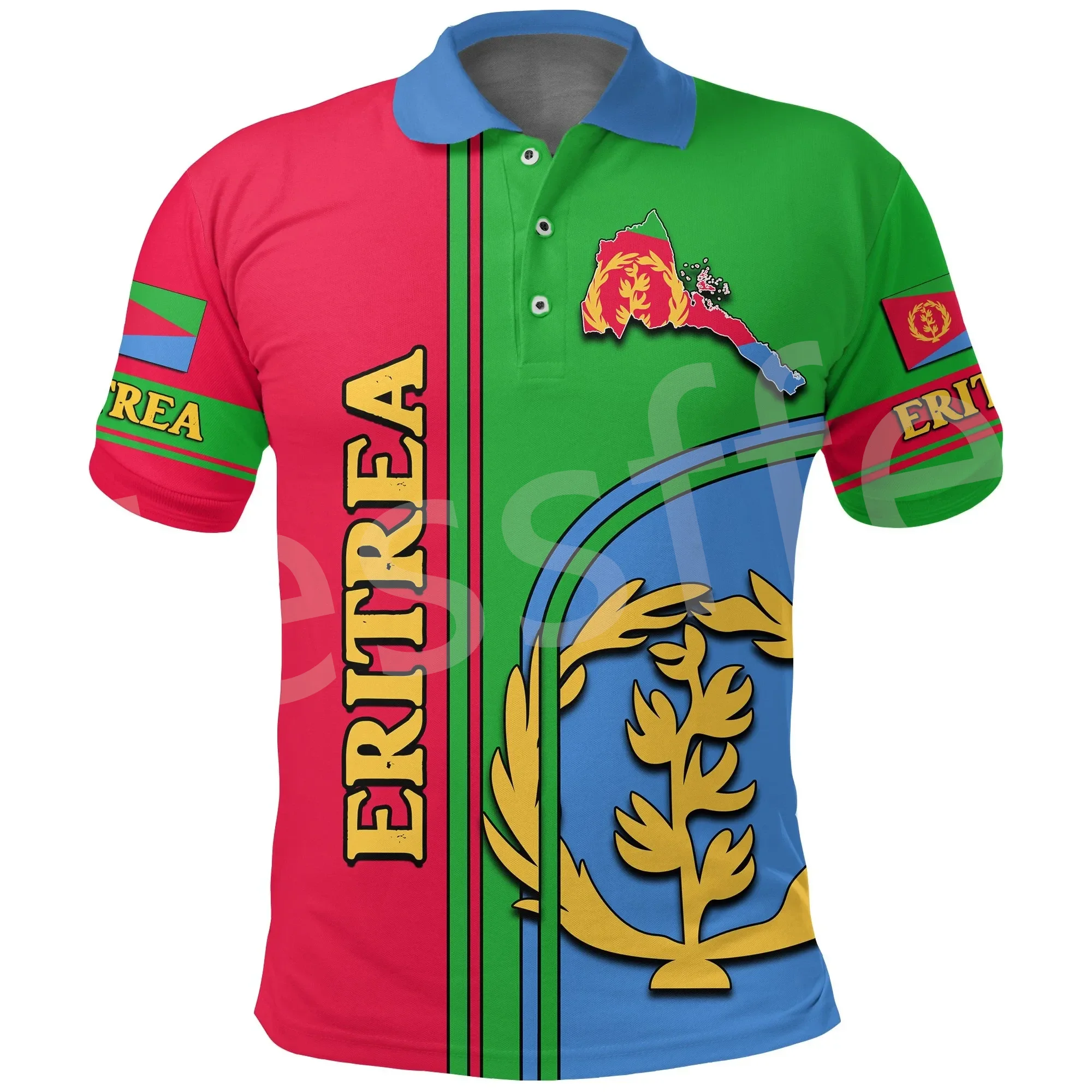 

Забавные ретро рубашки-поло tessвам с принтом Африканской окружности Эритреи, флаг родного племени, льва, 3DPrint, мужские/женские мужские рубашк...