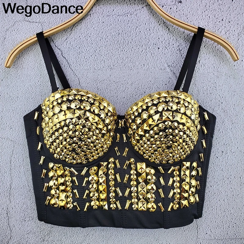 

Beading Sexy High-end Hand-made Pearls Jewel Diamond Bralet Women's Bustier Bra Cropped Top Vest Plus Size