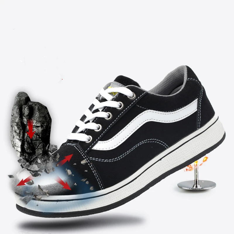 

Новинка 2021, Высококачественная Мужская защитная обувь для работы DEWBEST, нескользящая Повседневная дышащая обувь со стальным носком и защито...