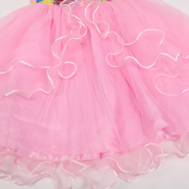 Коллекция 2019 года новое Забавное платье с героями мультфильмов Милая сетчатая